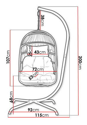Závěsné křeslo Remako (černá + krémová)