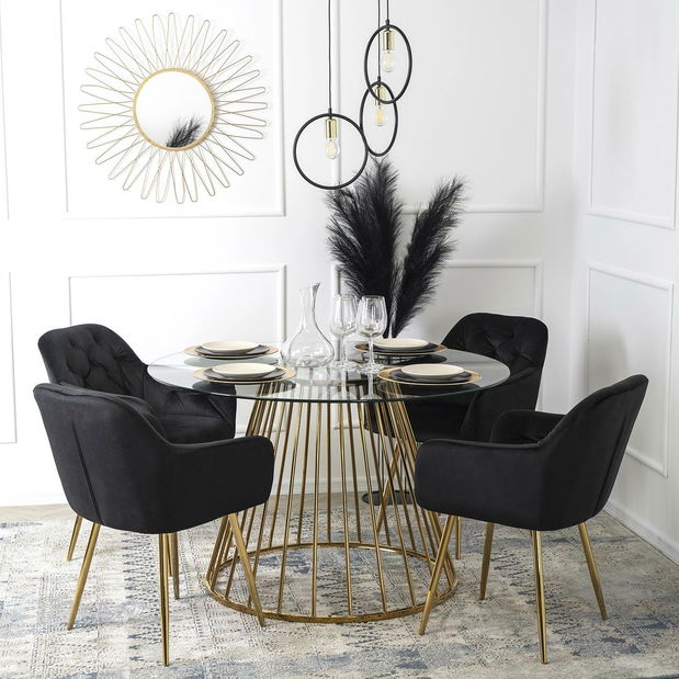 Jídelní stůl Ofendido (zlatá) (pro 4 osoby)