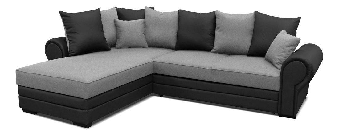 Rohová sedací souprava Milagro L+2F (šedá + černá) (L)