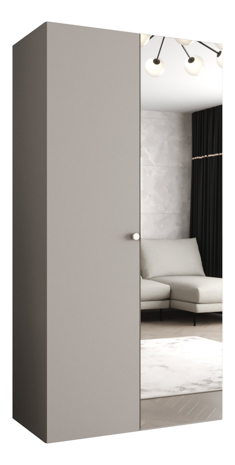 Šatní skříň 100 cm Parna 2 (kašmír + stříbrná)
