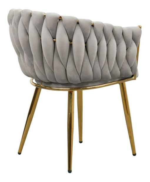 Jídelní židle Delila (šedohnědá + chrom zlatý)