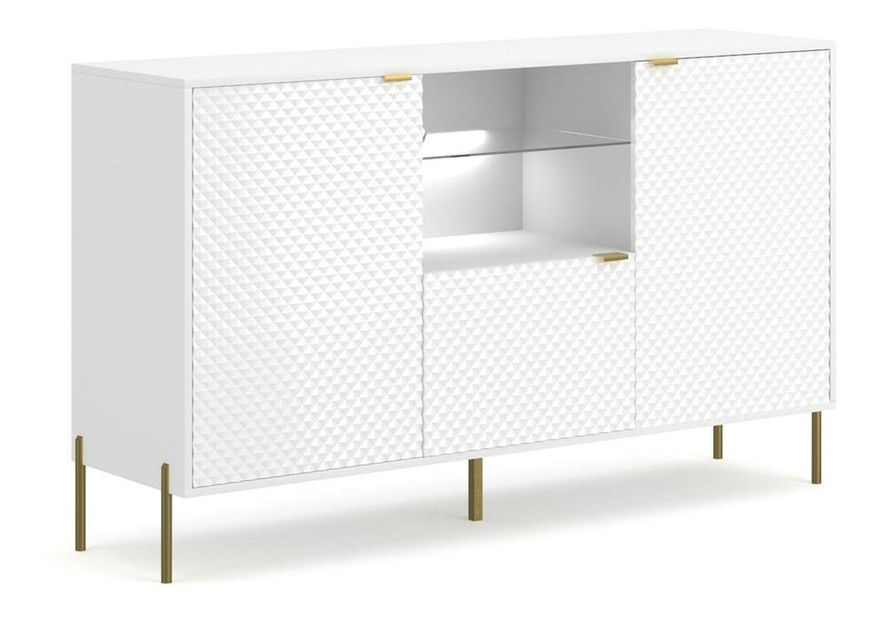 Skříňka Calvo C4 (bílá + zlatá)