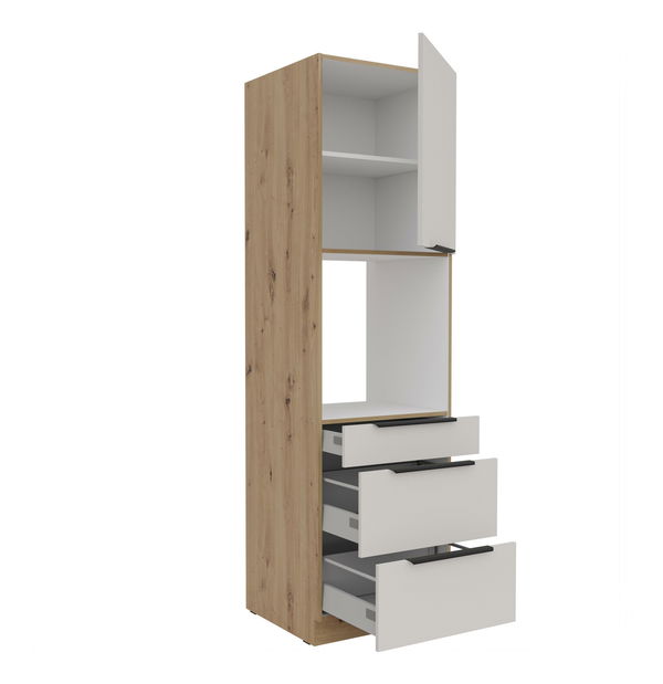 Potravinová kuchyňská skříňka Sayla 60 DPS-210 3S1F (kašmír + dub artisan)