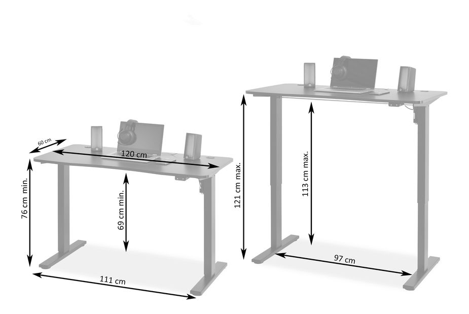 PC stolek Wilhelm (černá)