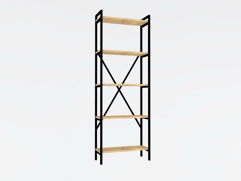 Regál Vovono (dub + černá)