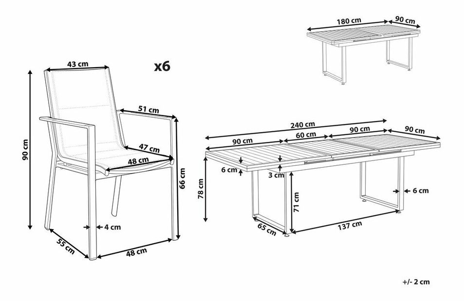  Zahradní sestava Valerian/Busetta (černý hliník)