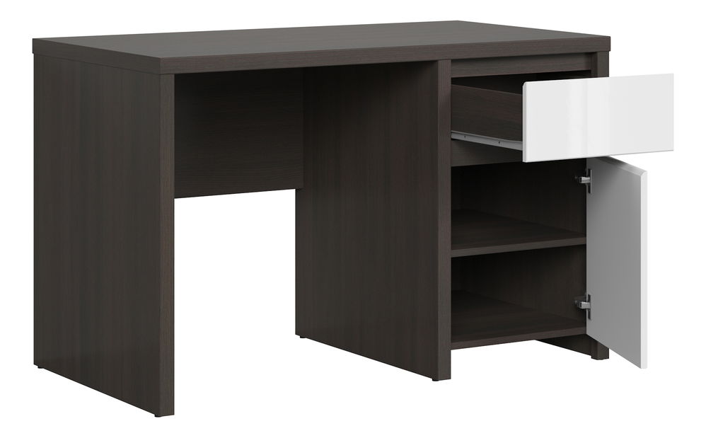 PC stolek BRW Kaspian BIU1D1S/120 (wenge + lesk bílý)