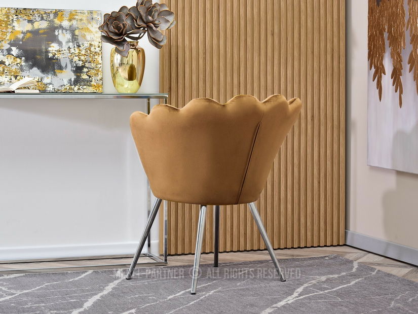 Křeslo Lasair (zlatá + chromová)