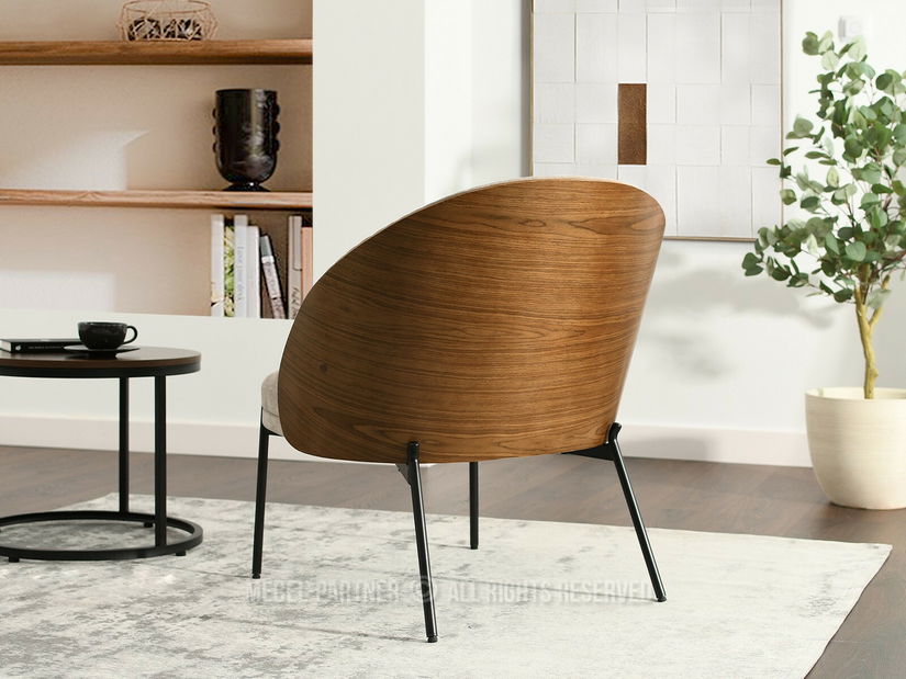 Designové křeslo Antienos (béžová + černá)