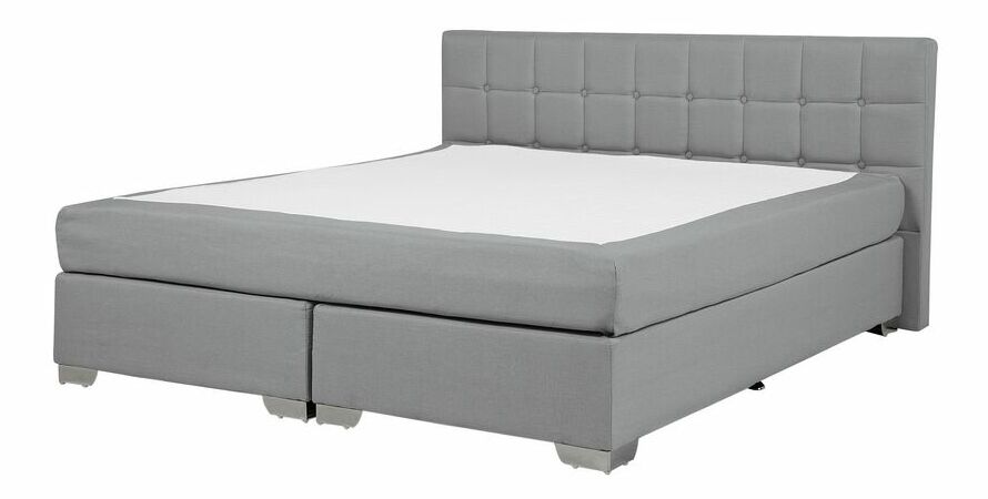 Boxspring postel 160 cm AMELISA (látka) (šedá) (s roštem a matrací)