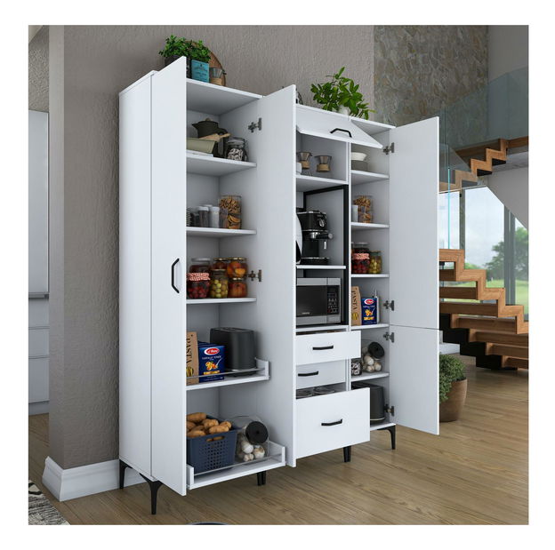 Policová skříň Jenaretta 144 (bílá)