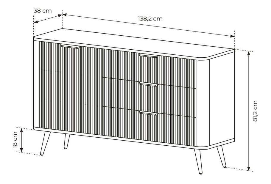Komoda Lethe III (béžová)