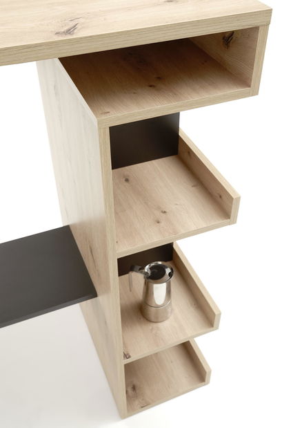 Barový stolek Strega (dub artisan + černá)