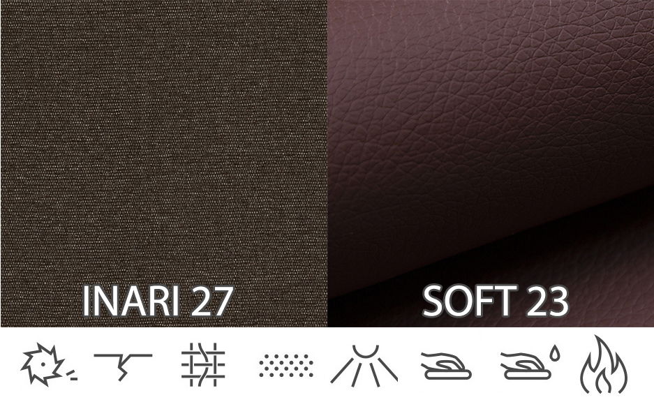 Rohová sedací souprava Mahonia (šedá + hnědá) (L)