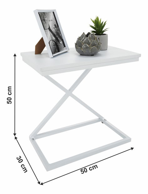 Příruční stolek Alpa (bílá)