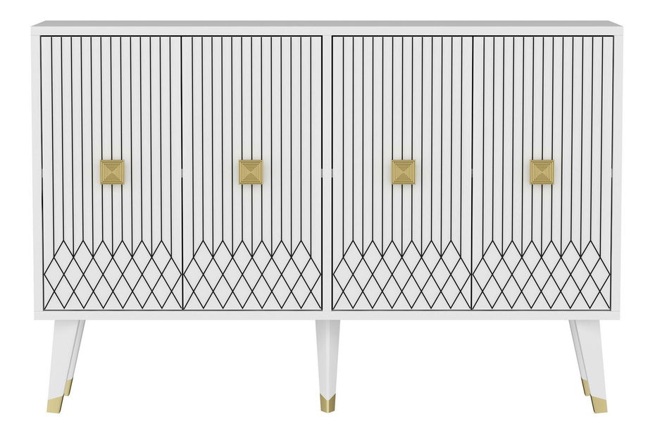 Skříňka Pepolo (bílá + zlatá)