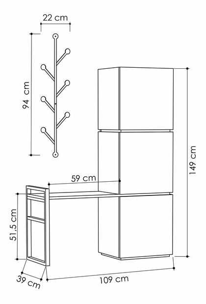 Skříňka na boty Mellina (bílá)