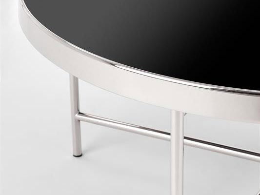 Konferenční stolek Masako (lesklá černá + stříbrná)