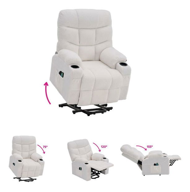 Masážní křeslo Hipocresias (bílá)