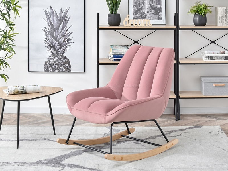 Křeslo Bertie (růžová + buk černý)