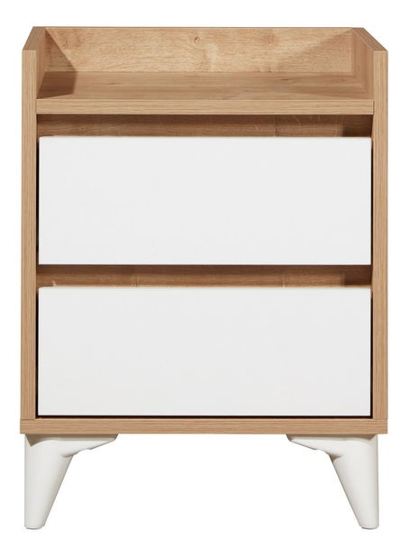 Noční stolek Tuvantille 41 (dub safírový + bílá)