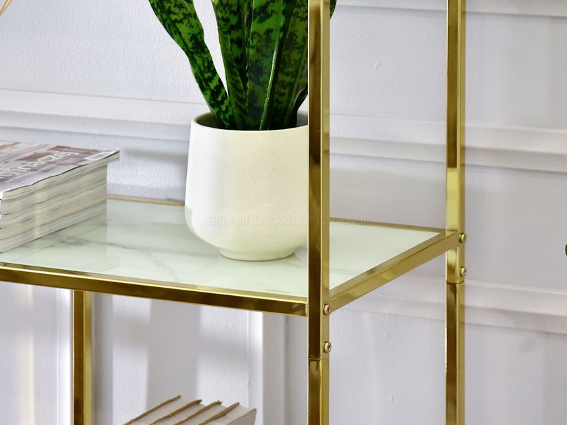 Regál Crips (bílý mramor + zlatá)