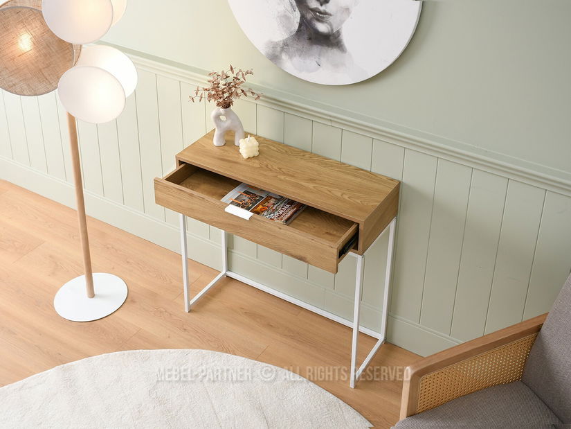 Konzolový stolek Norma M (dub + bílá)