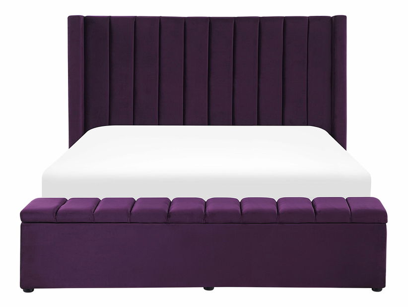 Manželská postel 160 cm NAIROBI (fialová) (s roštem a úl. prostorem)