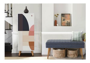 Předsíňová sestava Beside 51 (bílá + tmavě modrá)