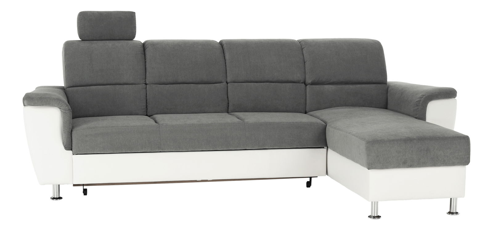 Rohová sedací souprava Stan malá (bílá + šedá) (P)