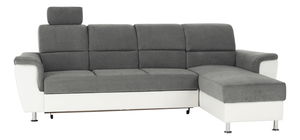 Rohová sedací souprava Stan malá (bílá + šedá) (P)