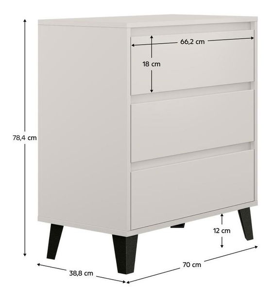 Komoda Brisas 2 (kašmír + černá)