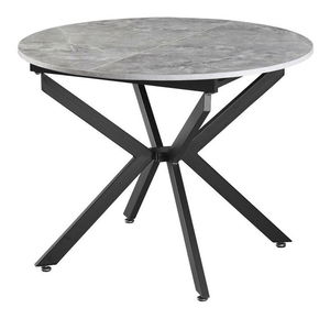 Rozkládací jídelní stůl Amero (beton + černá) (pro 4-6 osob)