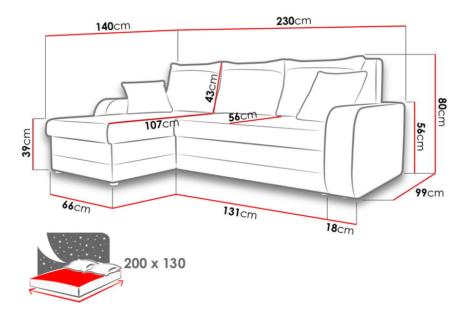 Rohová sedačka Maddox (Enzo 162 + Rain 01)