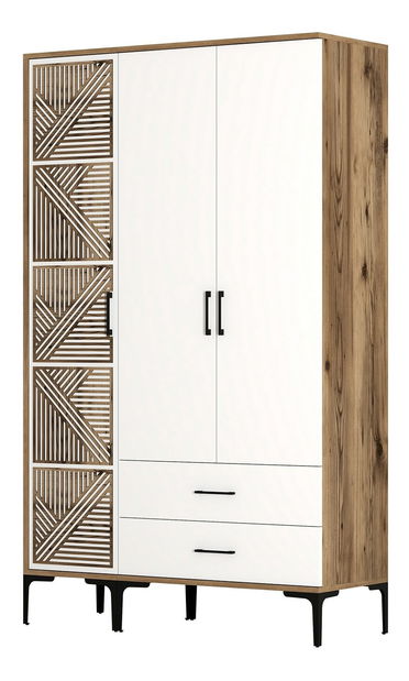 Šatní skříň Kiara PT (ořech + bílá)