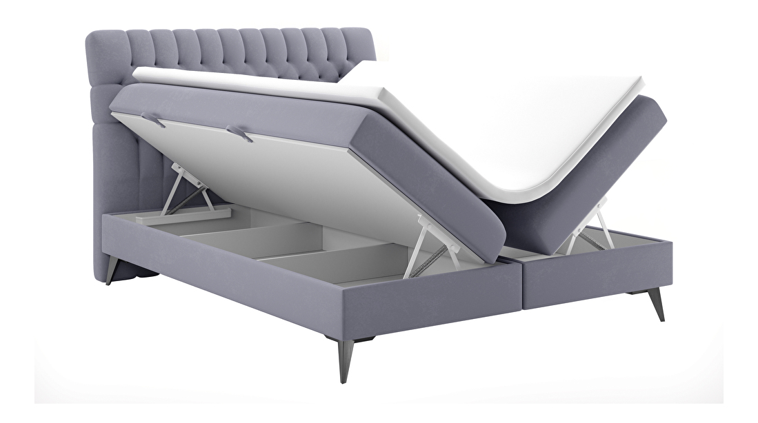 Boxspring postel 180 cm Molera (fialová) (s úložným prostorem)