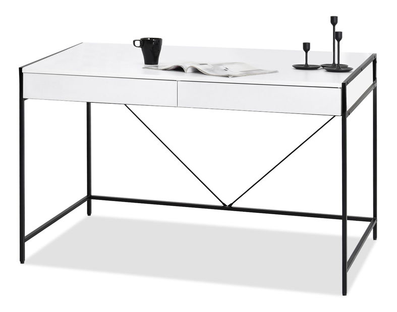 PC stolek Unica (bílá + černá)