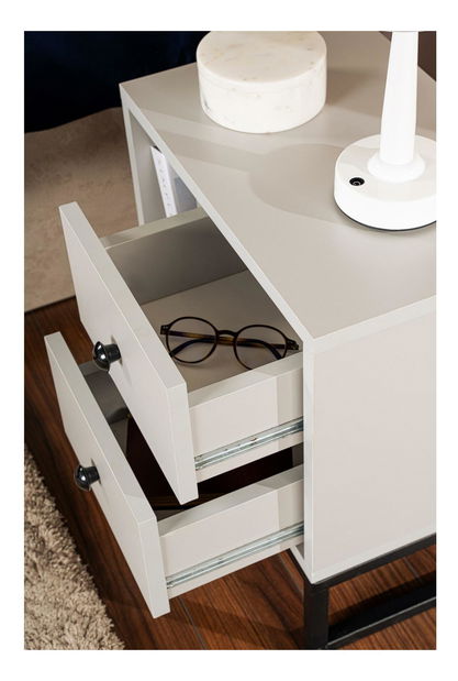 Noční stolek Glimarolla (šedá + černá)