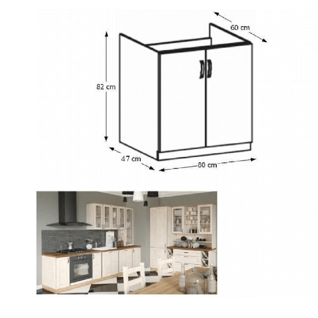 Dolní kuchyňská skříňka pod dřez Regnar D80Z