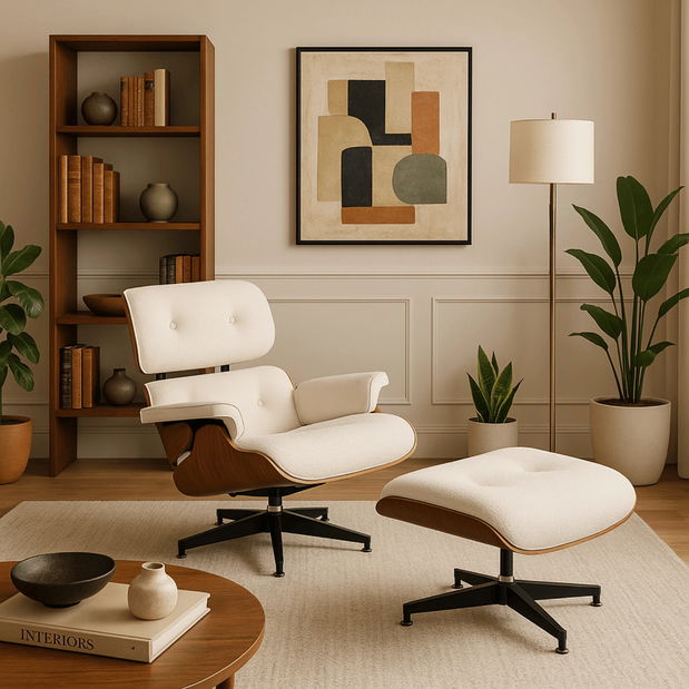  Křeslo s podnožkou Procesion (bílá)