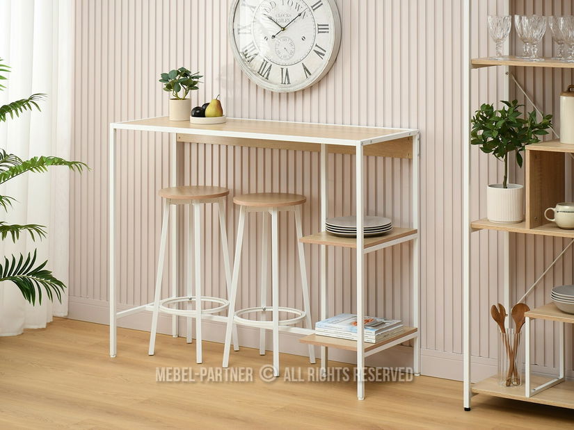 Barový set Everet (sonoma + bílá) (pro 2 osoby) *bazar