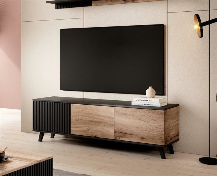 Tv stolek Ranae RTV1 (dub wotan + černá)