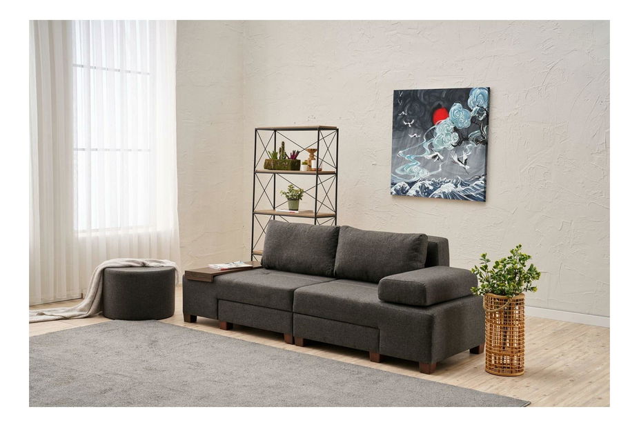 Rozkládací pohovka Perenilla L (antracit + ořech)