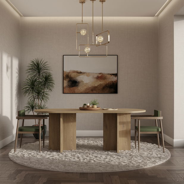 Rozkládací jídelní stůl Ovalina (béžová písková)