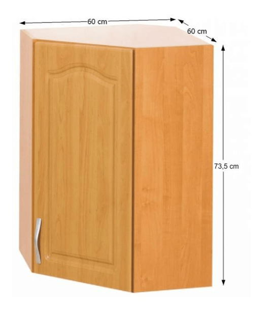 Horní kuchyňská skříňka, rohová Leite MDF klasik W60/60/P olše (P)