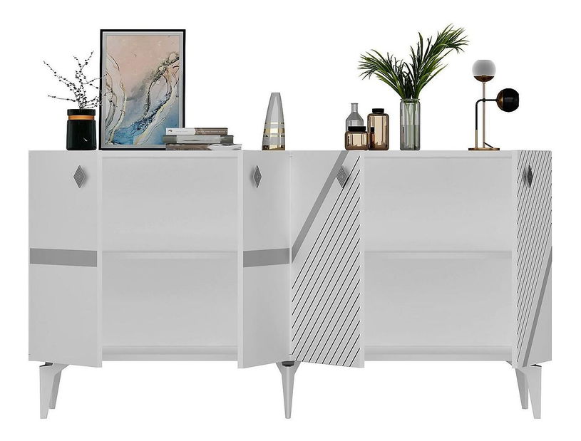 Skříňka Tabivo (bílá + stříbrná)