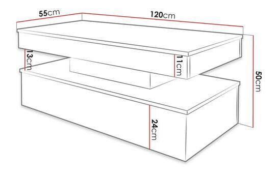 Konferenční stolek Linnea s LED osvětlením (lesk bílý)