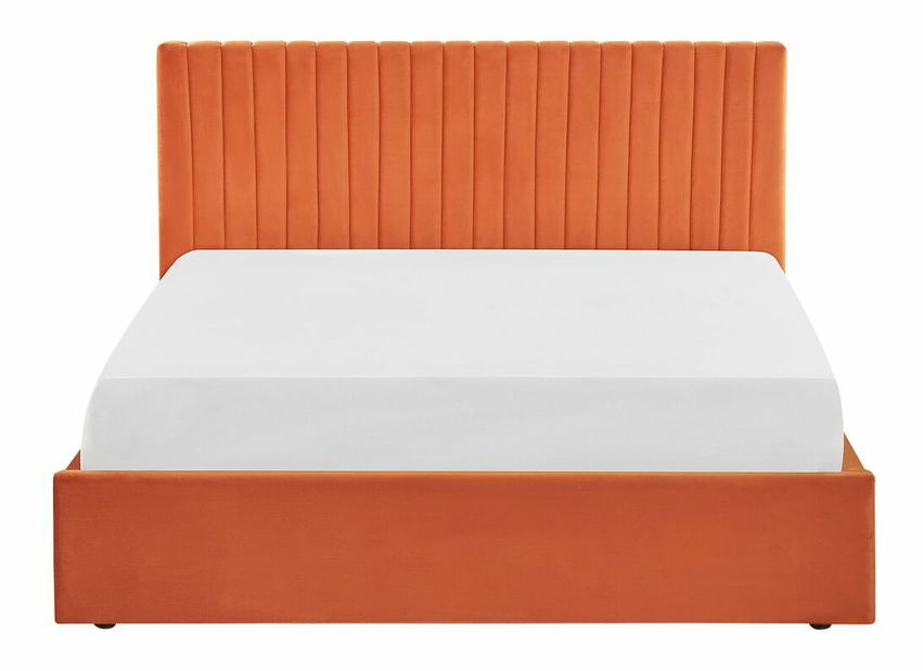Manželská postel 160 cm Vakarine (oranžová) (s roštem a úložným prostorem)