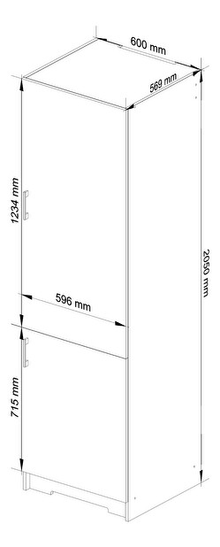 Potravinová kuchyňská skříň Lula S60LO (bílá + dub sonoma)