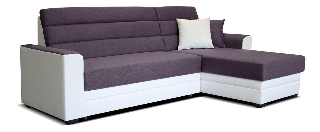 Rohová sedací souprava Ulm 2F+L (fialová + bílá) (P)
